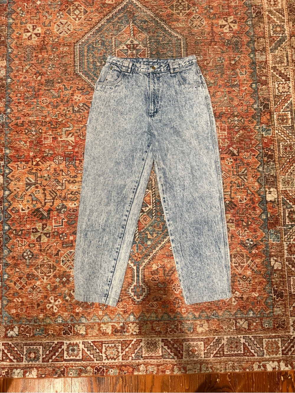 High-Rise Women's Acid Wash Jeans in Light Blue